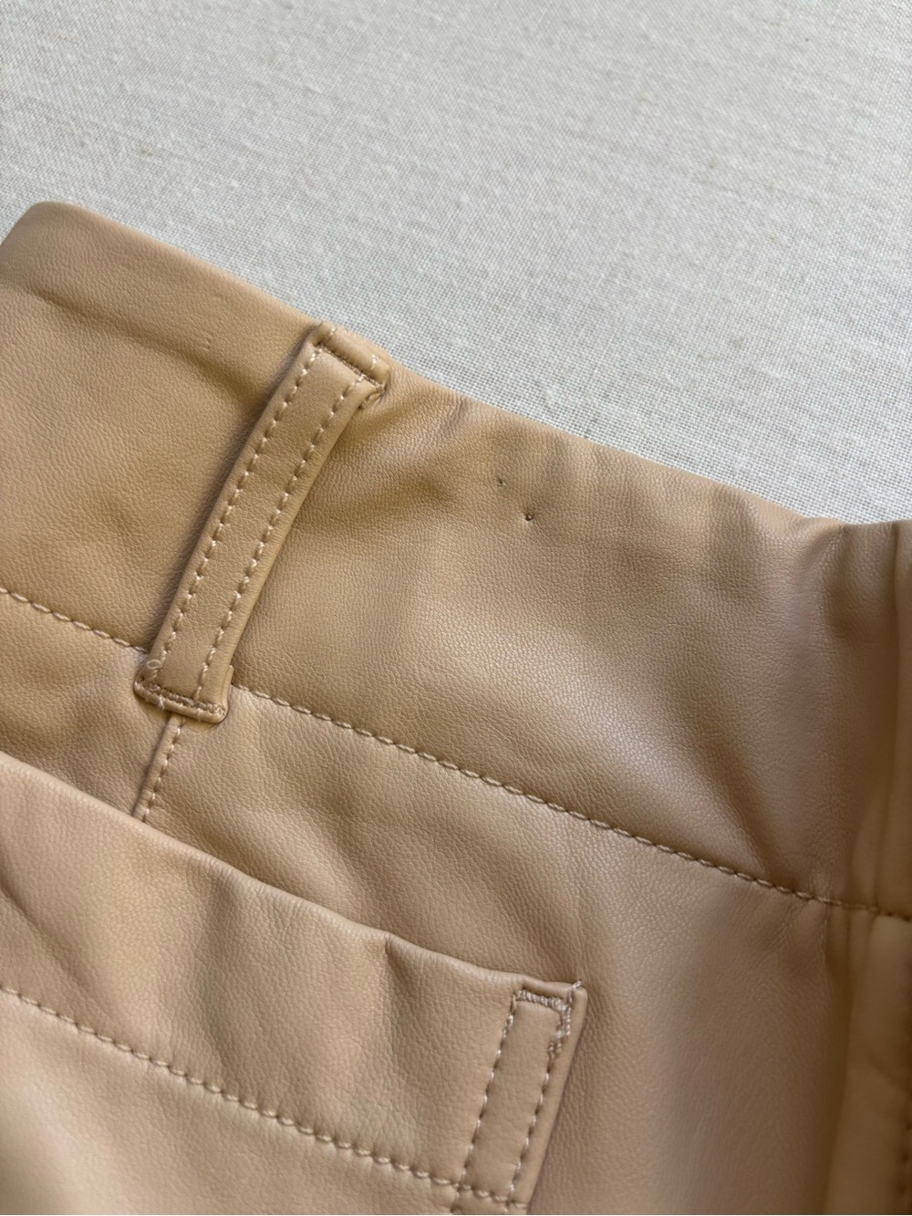 NWT Anthropologie Maeve Colette Beige Faux Leather Wide Leg Crop Pants 27 - Picture 6 of 10